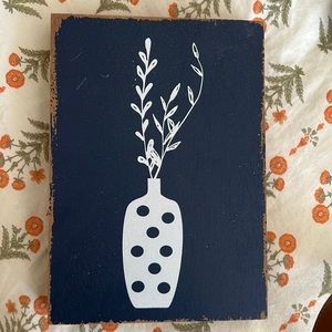 Blue floral vase art